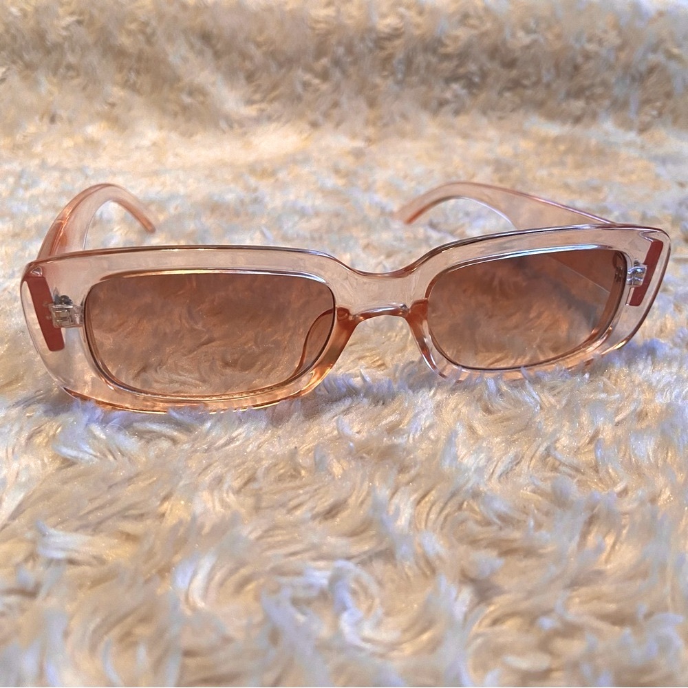 Slim Oval Sunglasses Retro 90s Like New Peach Pastel Orange